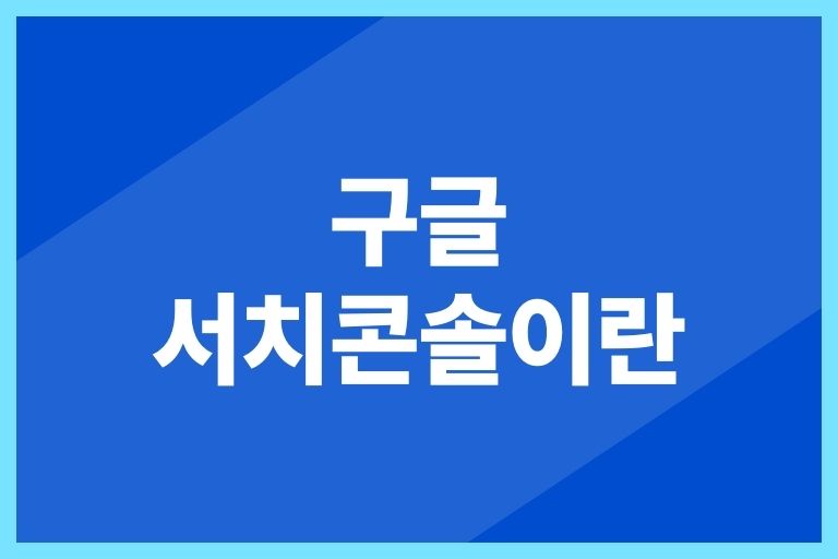 구글 서치콘솔이란