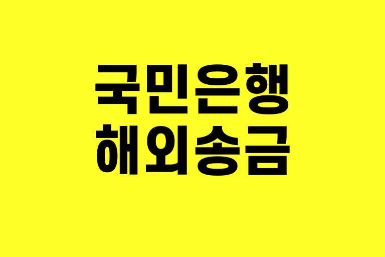 국민은행 해외송금 하는법