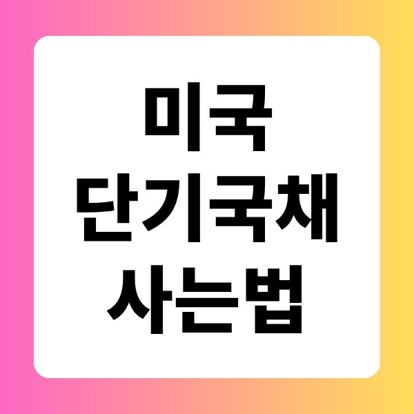 미국 단기 국채 사는법