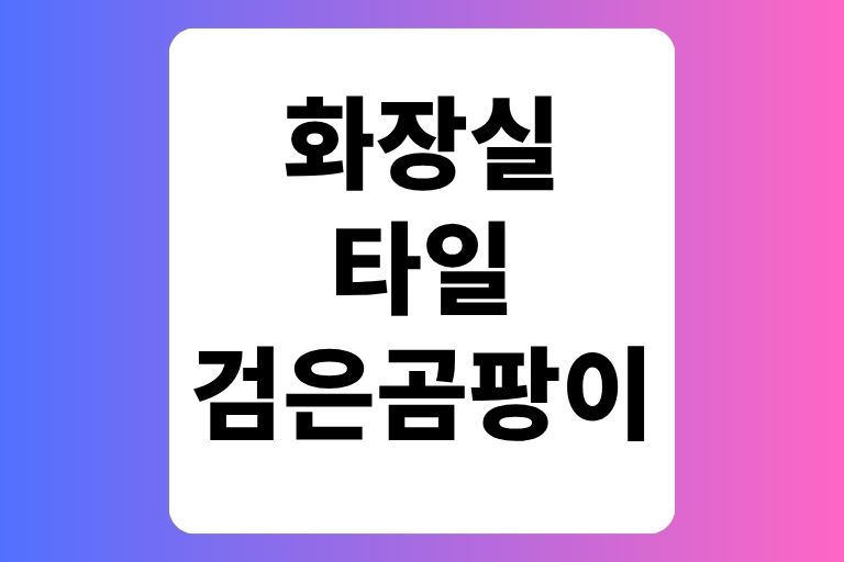 화장실 타일 검은 곰팡이