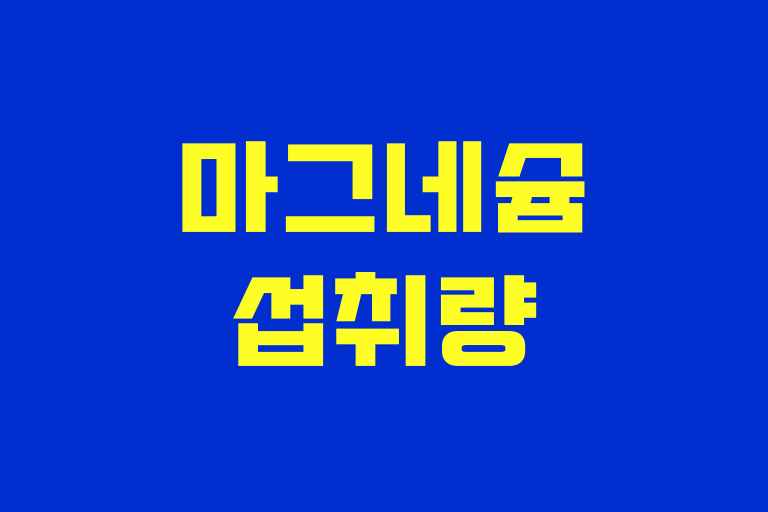 마그네슘 섭취량