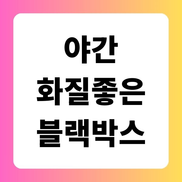 야간 화질이 좋은 블랙박스 선택법