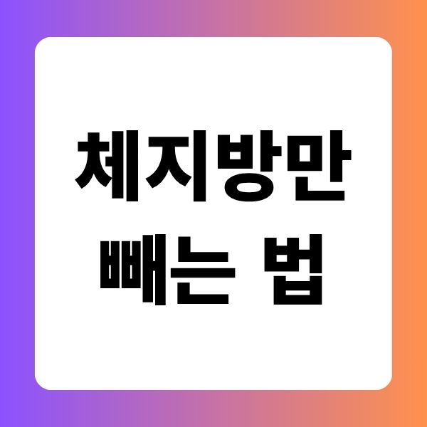 체지방만 빼는 법