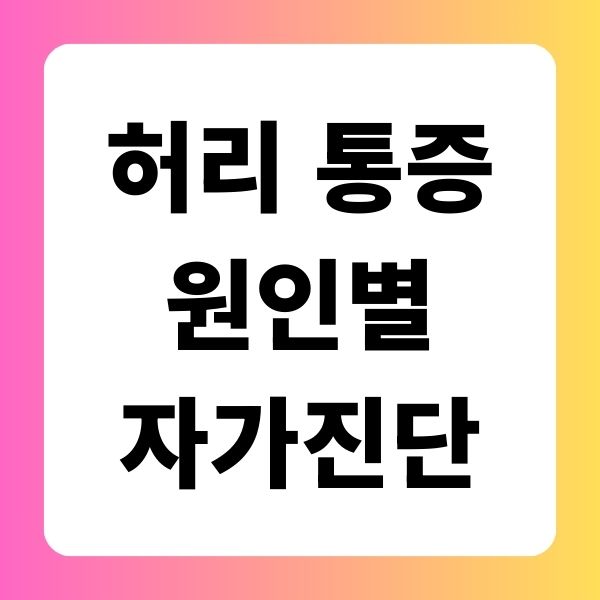 허리 통증 원인별 자가진단